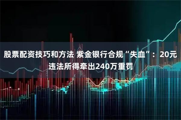 股票配资技巧和方法 紫金银行合规“失血”：20元违法所得牵出240万重罚